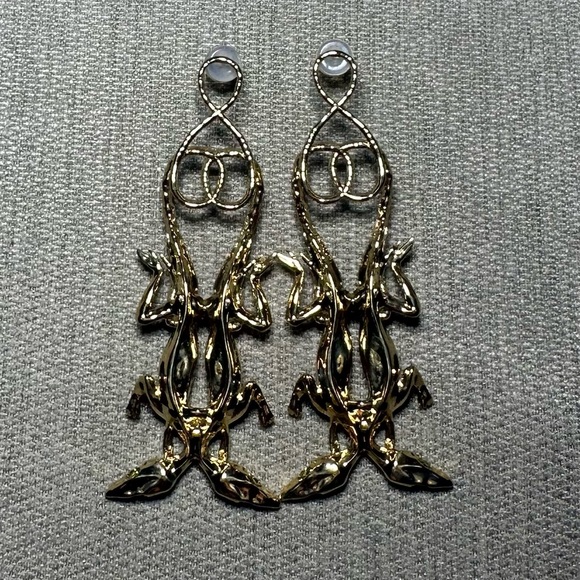 Ancient Future Double Grass Lizard Earrings - Picture 5 of 8